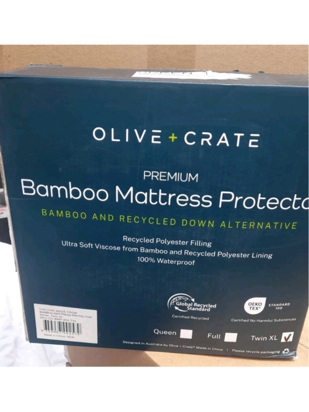 Olive Crate (2) Waterproof & Cooling Bamboo Mattress Cover TXL